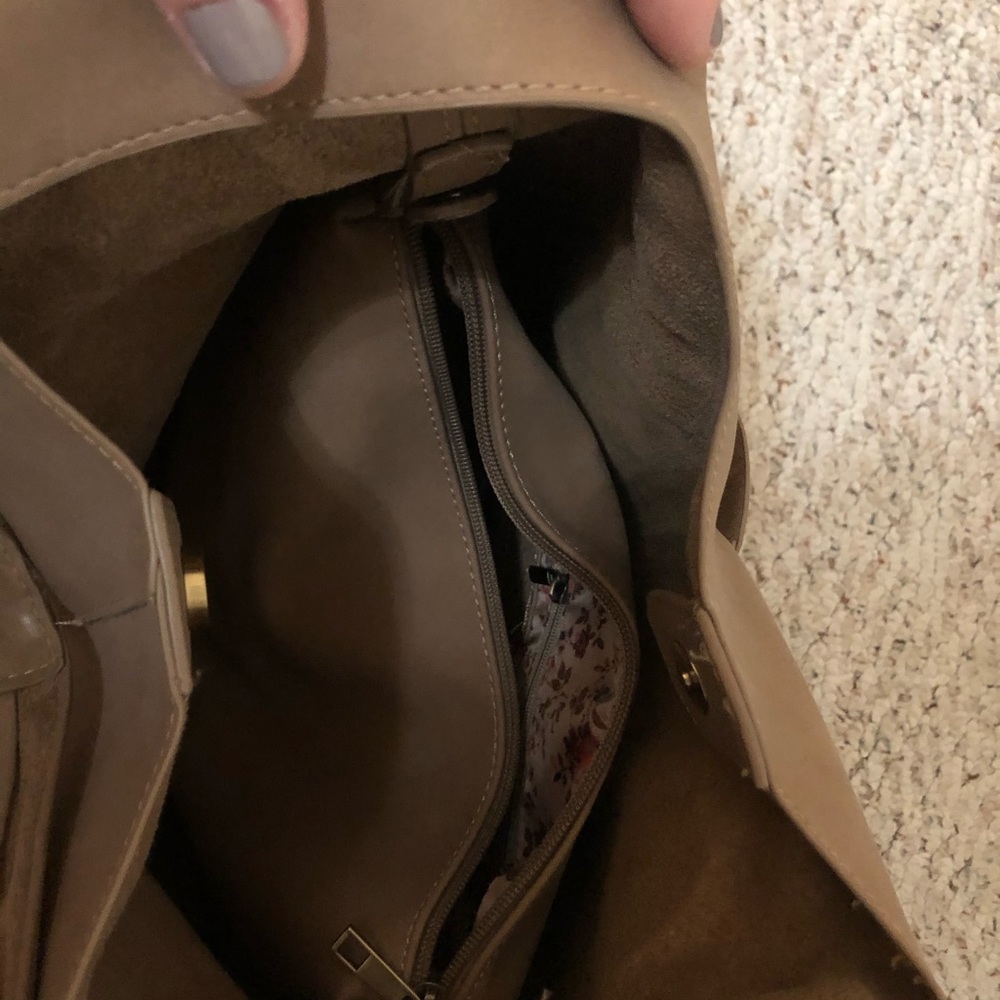 Camel color tote bag